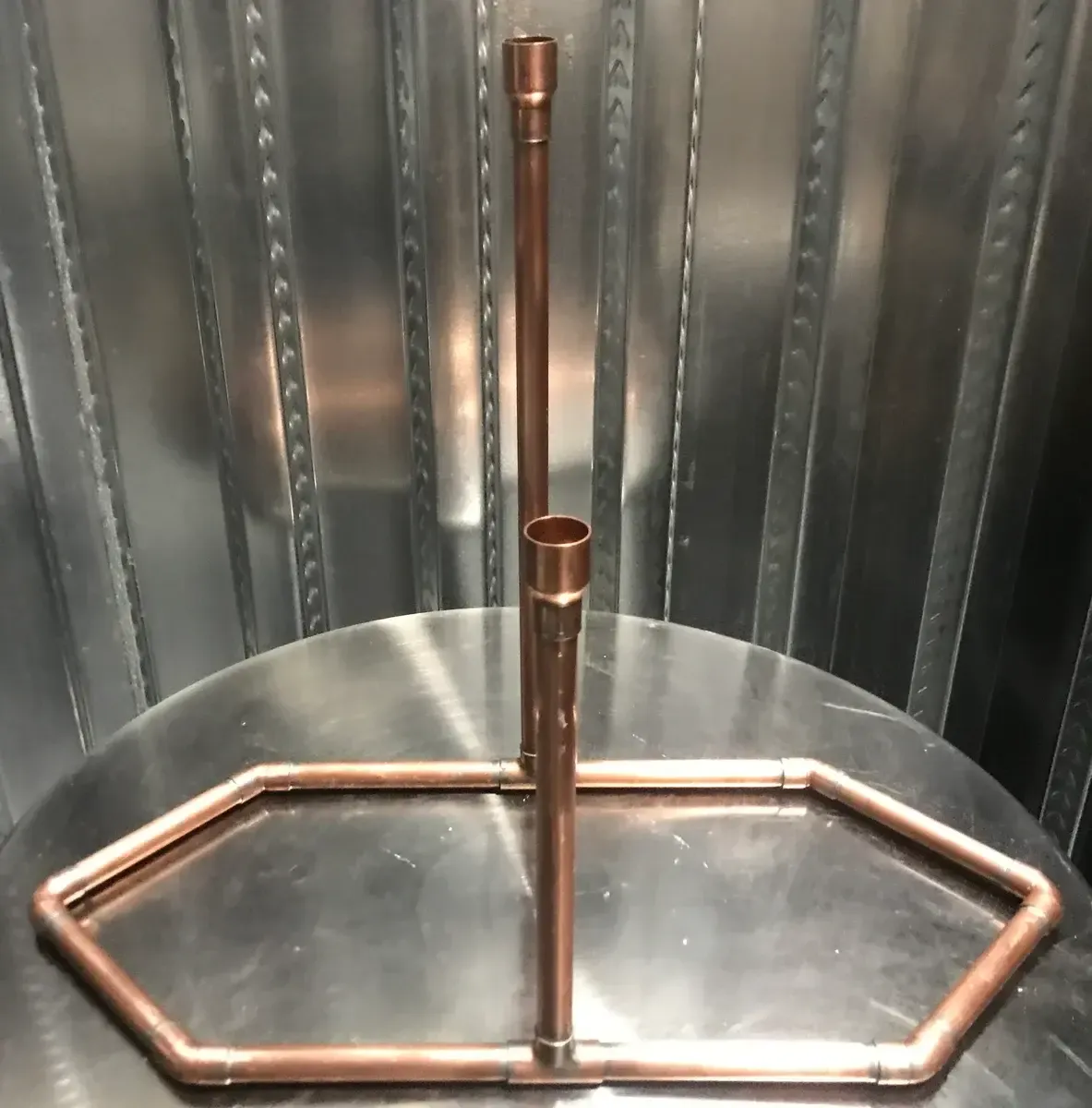 copper diamond double candlestick