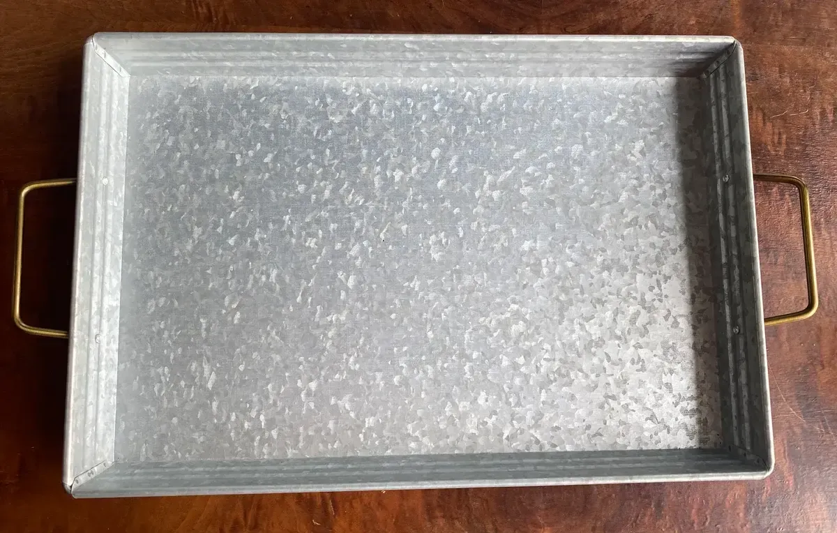 Rectangle galvanized serving tray
