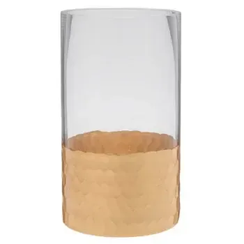 Honey gold dipped candle holder 7"