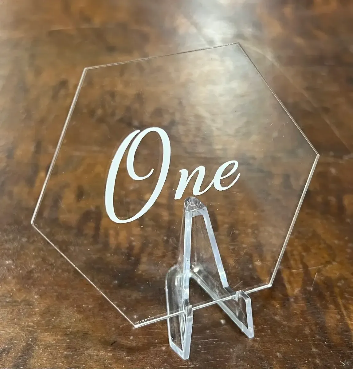 Hexagon acrylic table number set 1-15