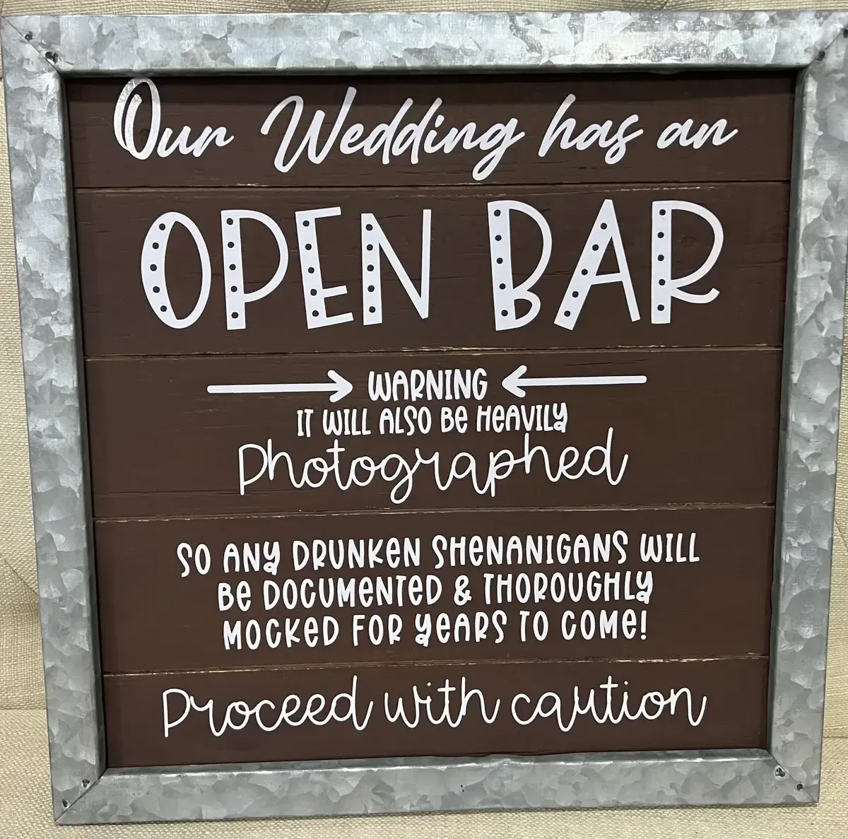 Open bar sign