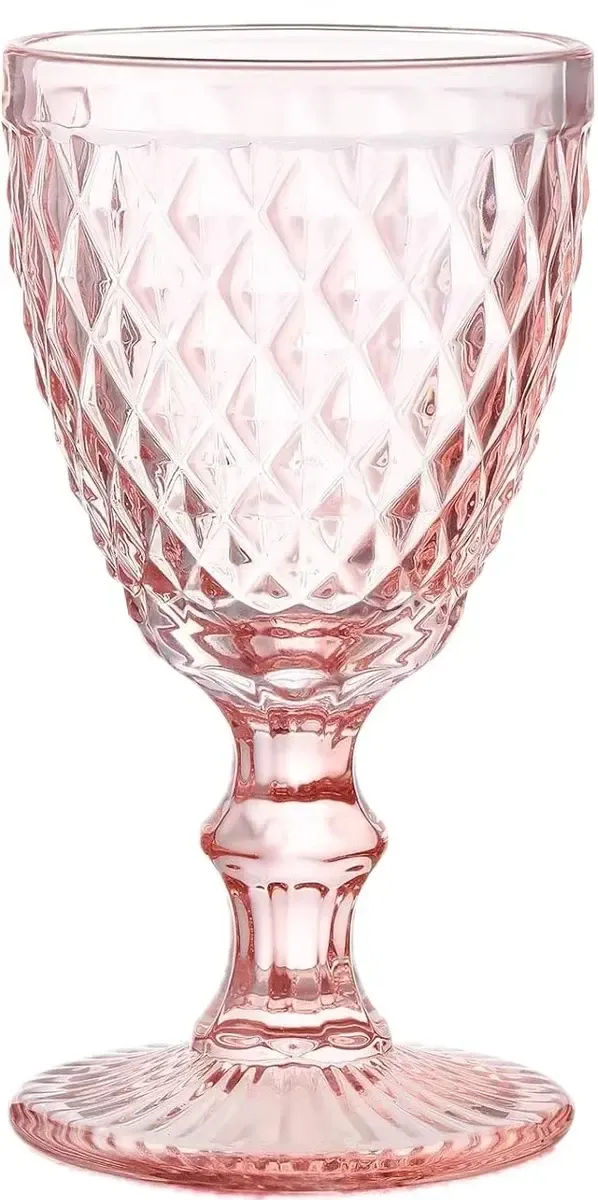 Presley pink glass goblet