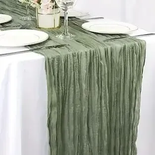 Sage green table runner