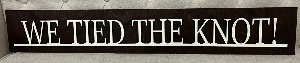 We tied the knot, pretzel wall sign