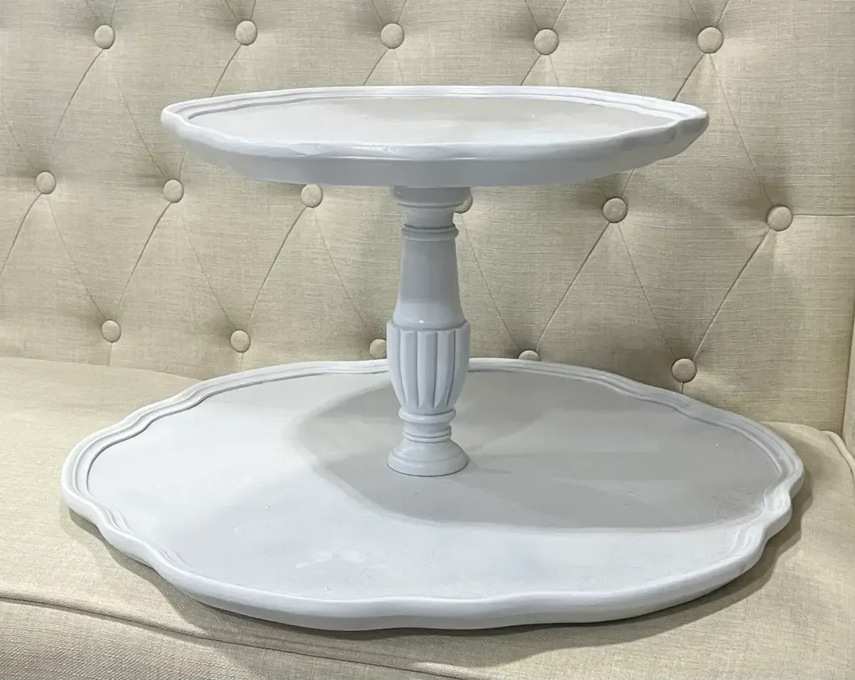 Penny white 2 tiered serving tray