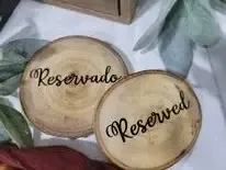 Reserved/ reservado wood slices small