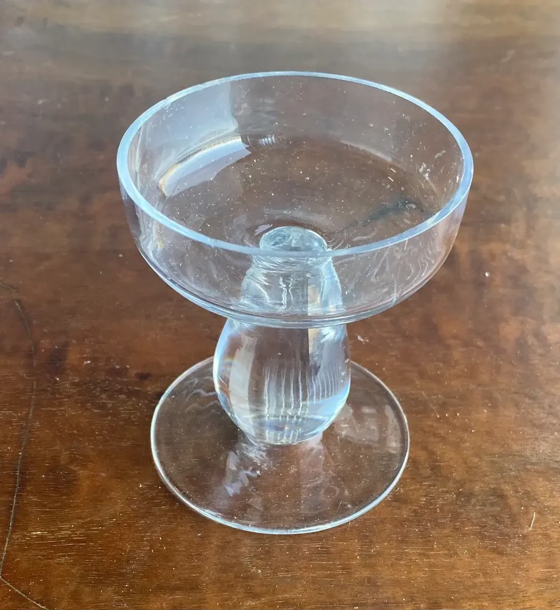 Teardrop glass candle holder 4"
