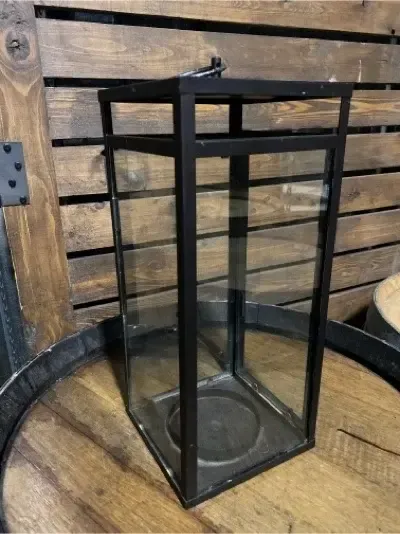 Lena black tall square lantern -15"