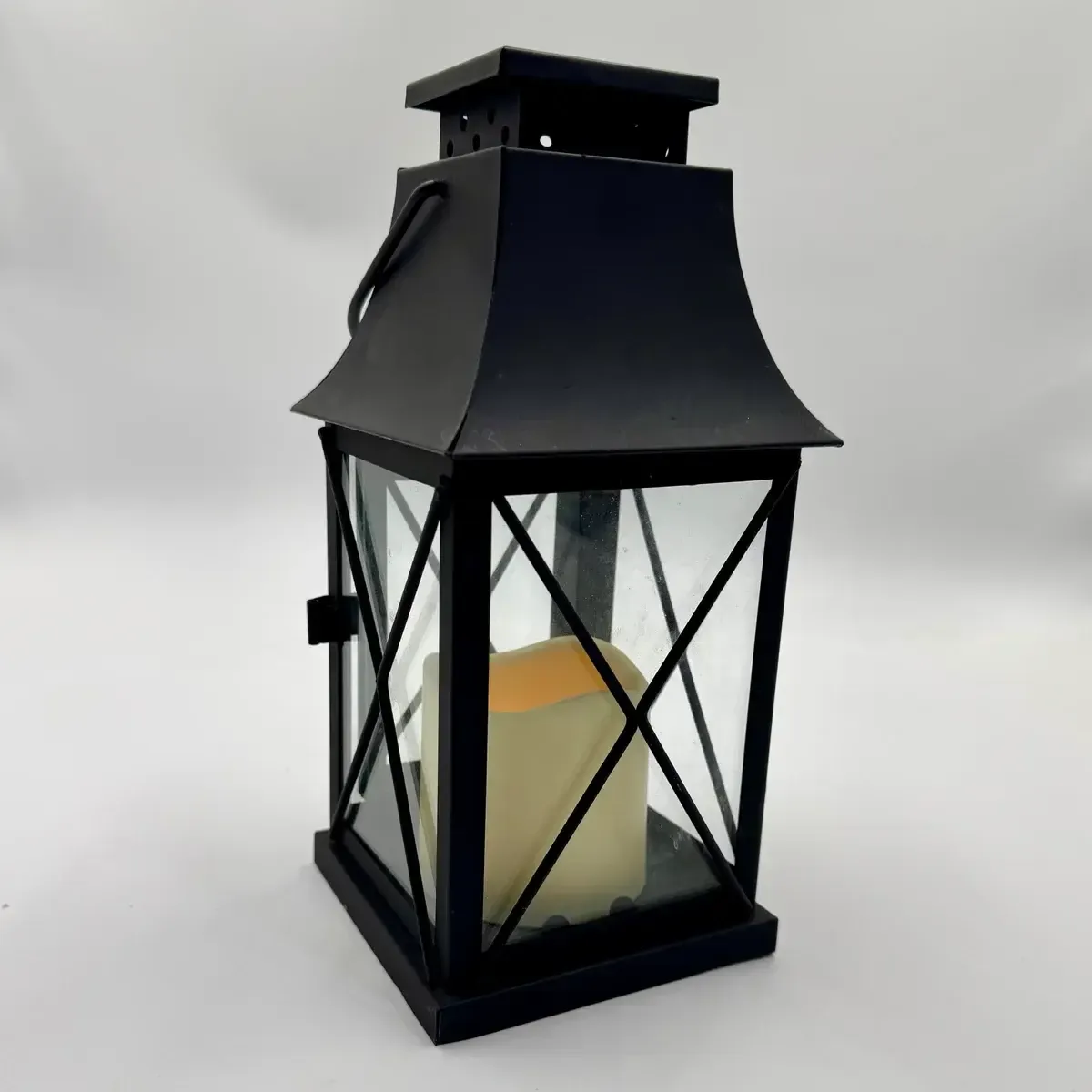 Cora lantern with built in candle - 11"