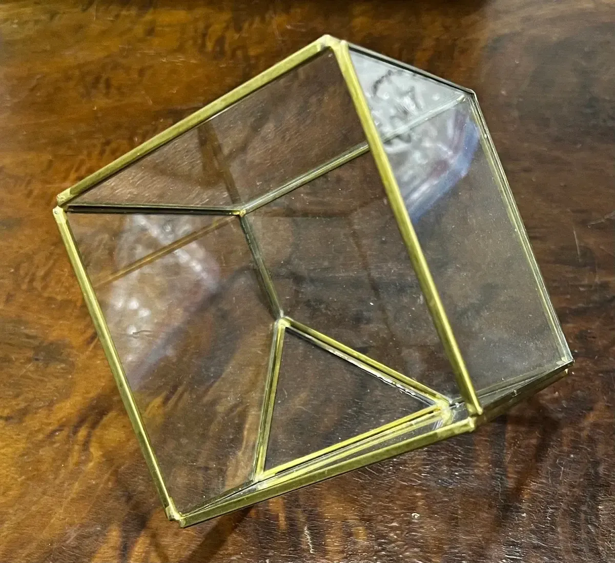 Geometric cube terrarium 5"