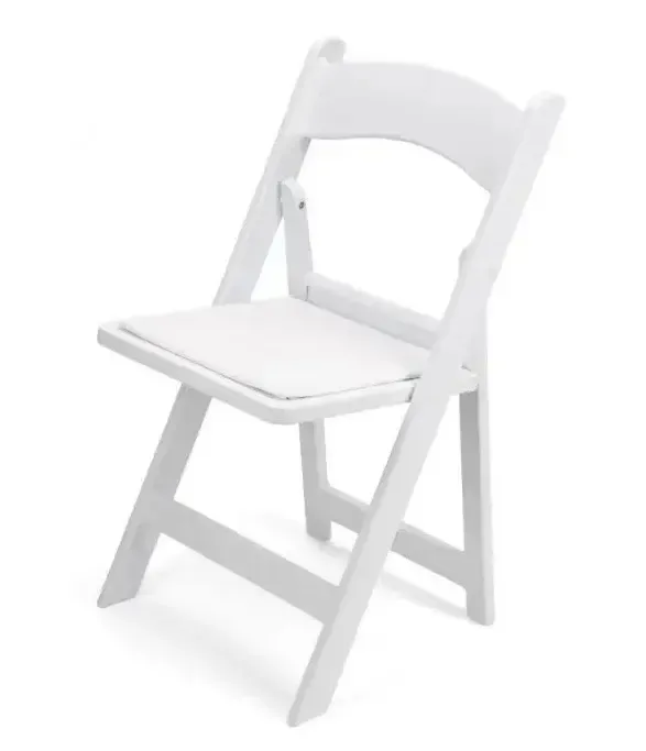 White resin folding chairs