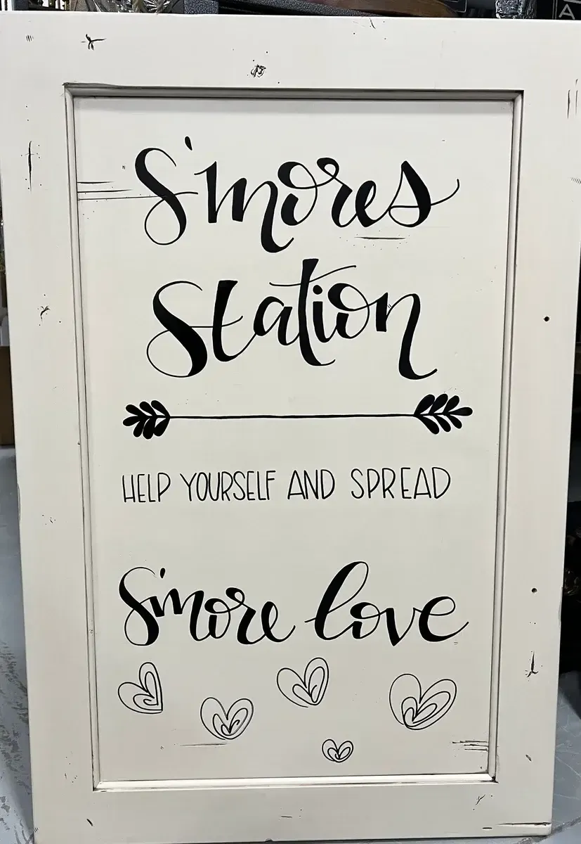 Smores station-help yourself sign