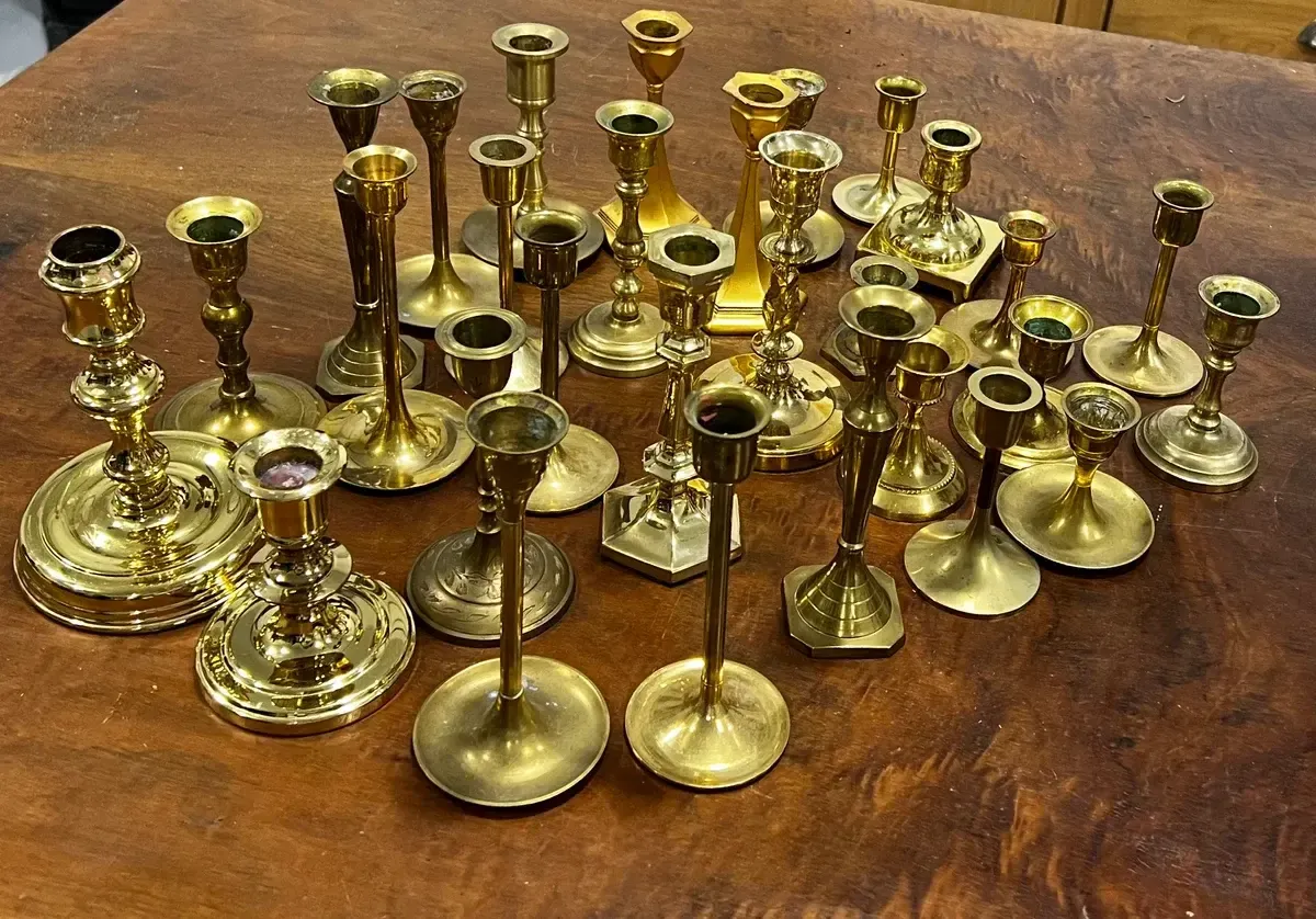 Brass gold candlesticks small 3” to 6"
