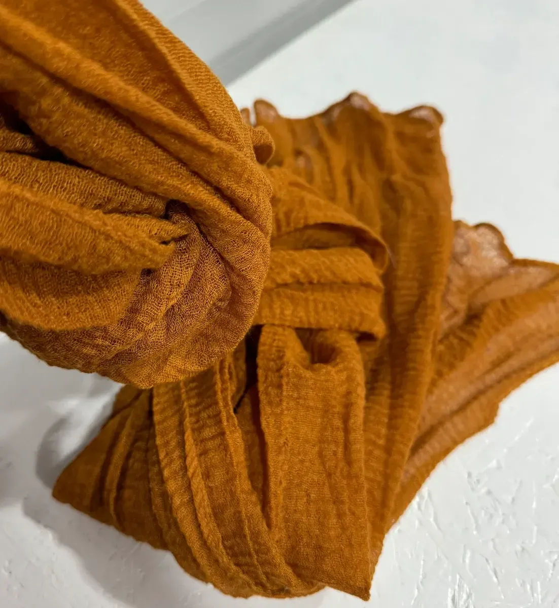 Rust gauze table runner