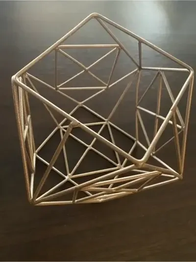 Gold Geometric centerpeice candle holder 6"