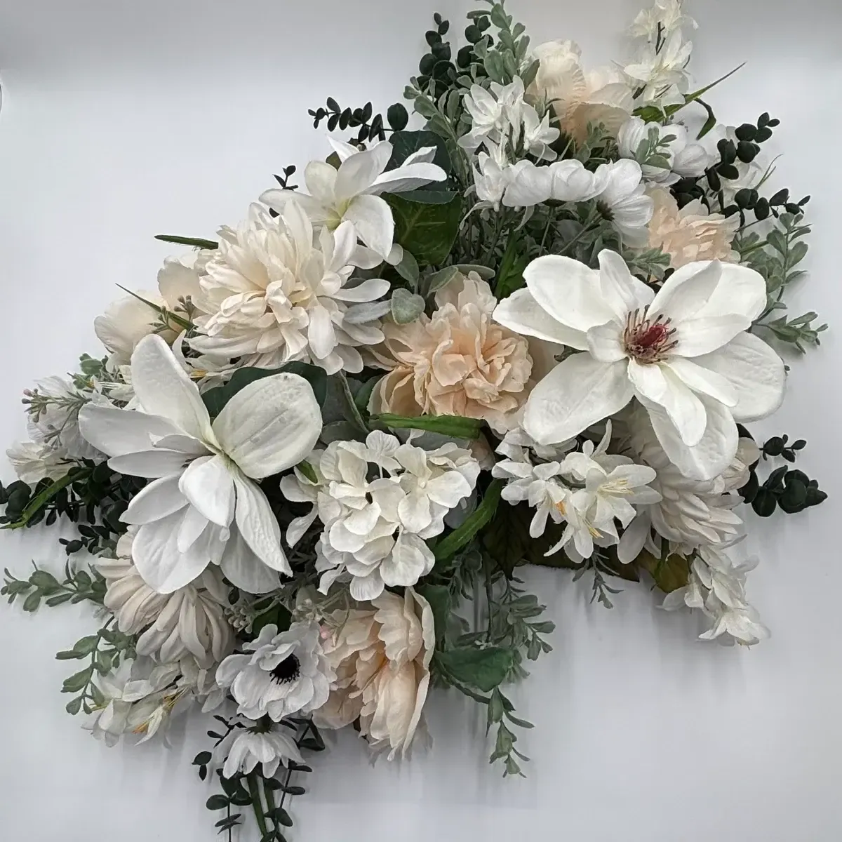 Floral swag arch white floral