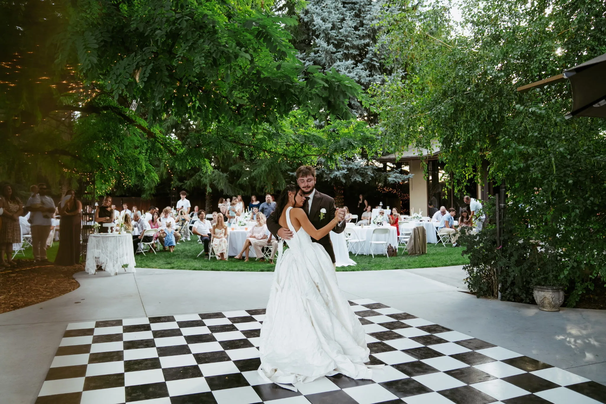 Black and White checkered dance floor 