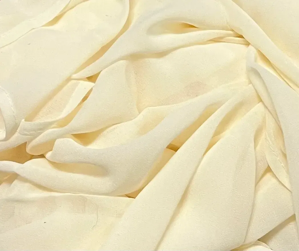 Ivory sheer drape 24"x18ft