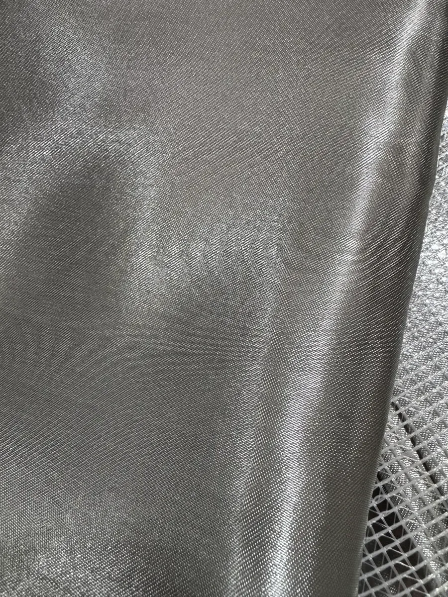 Smokey gray satin table runner