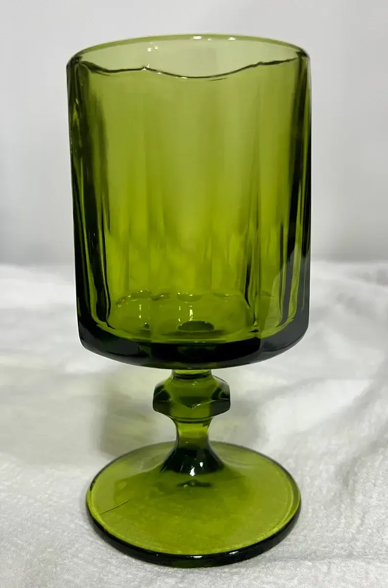 Gwendolyn green goblet glass