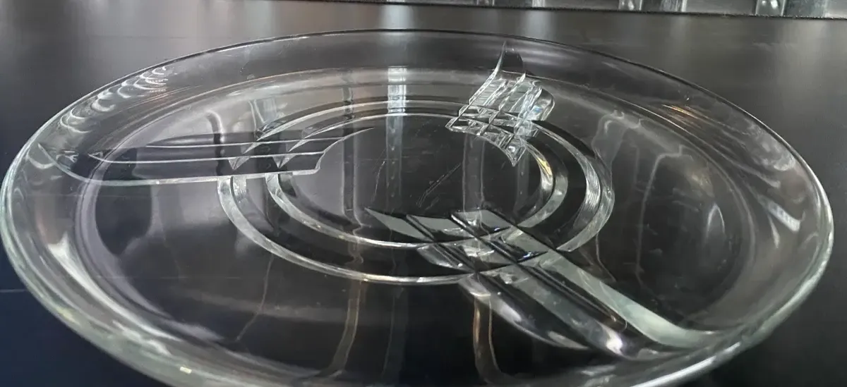 Gina retro glass cake or dessert plate