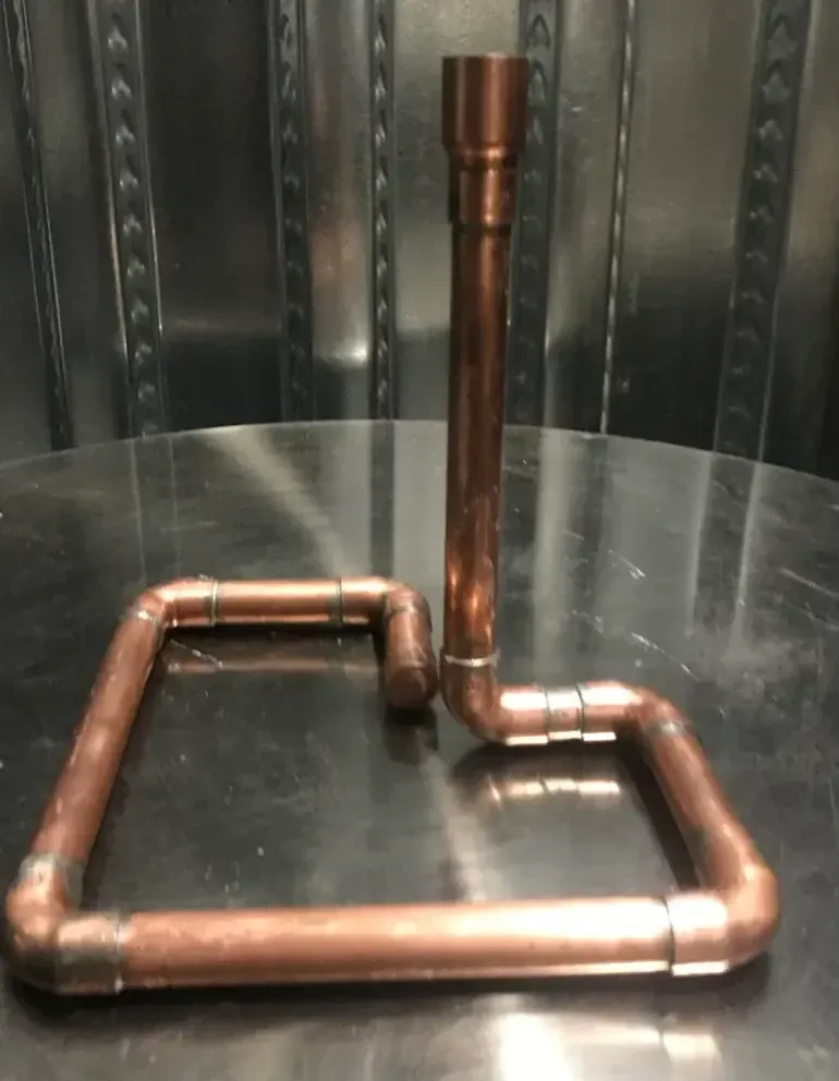 Copper heart candle stick