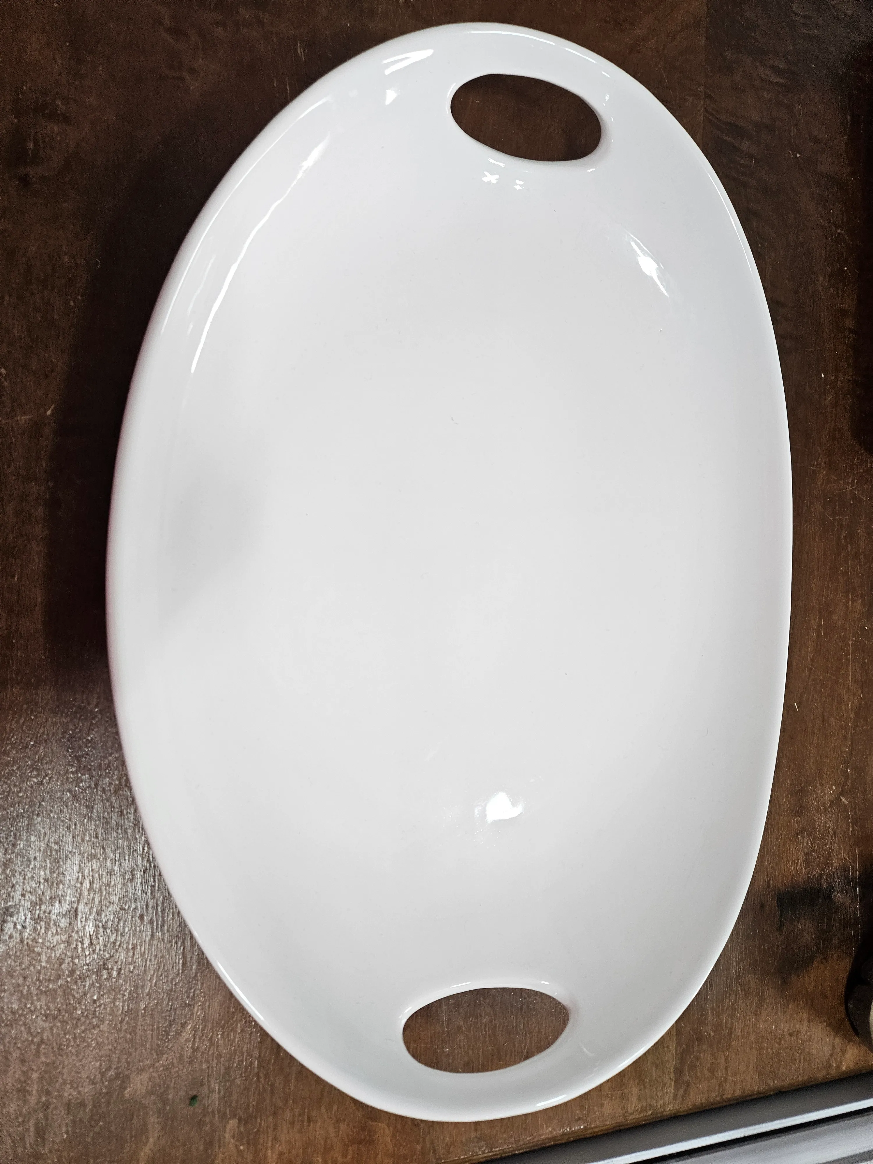 White ceramic oval platter