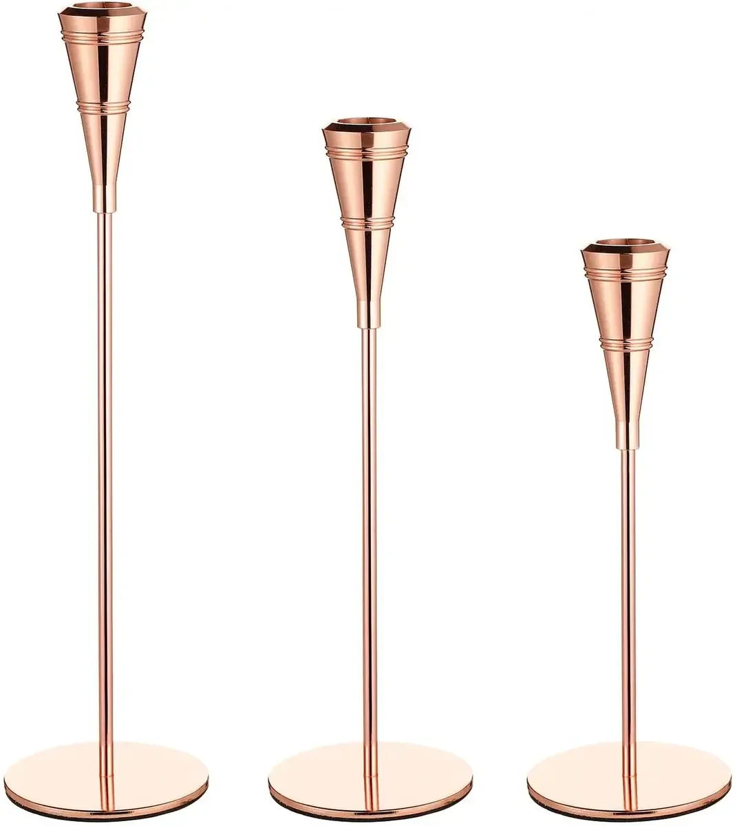 Kali rose gold candle stick holder Lg 14"