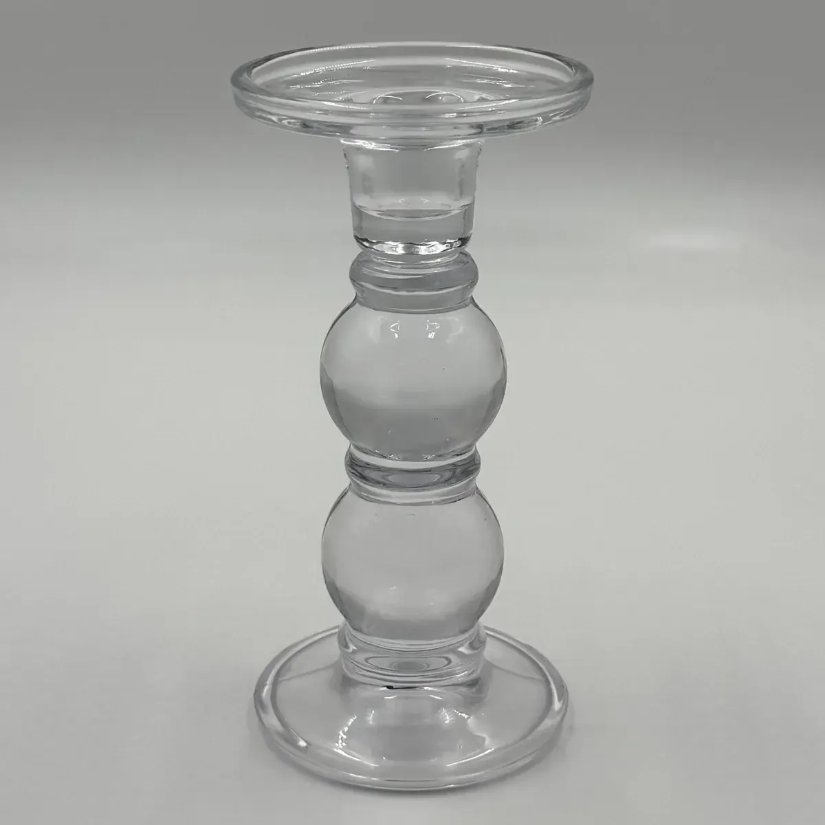 Bubble glass candle holder 7"