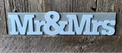 Mr and mrs grey and white letter sign