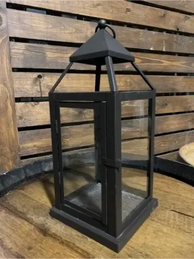Pyra metal dark brown lantern- 15"