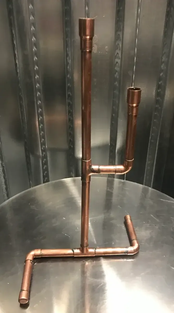 Copper zee double candlestick