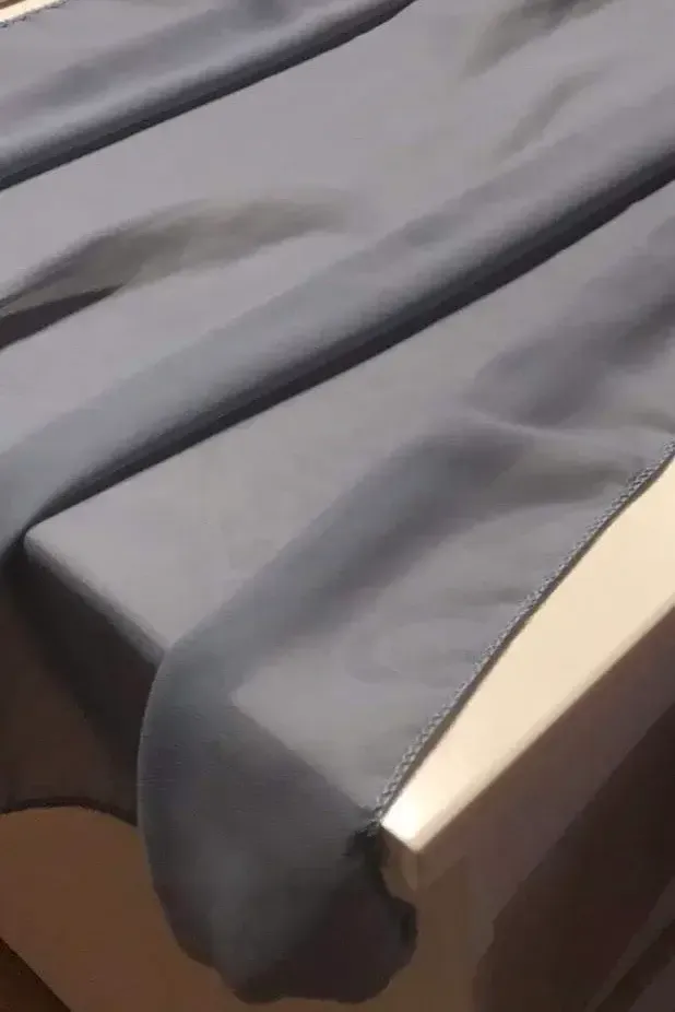 Dusty blue sheer table runner