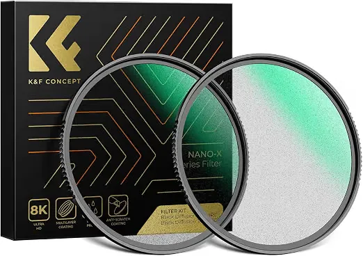 K&F CONCEPT 82 mm Filters 1/8 + 1/4 Black ProMist