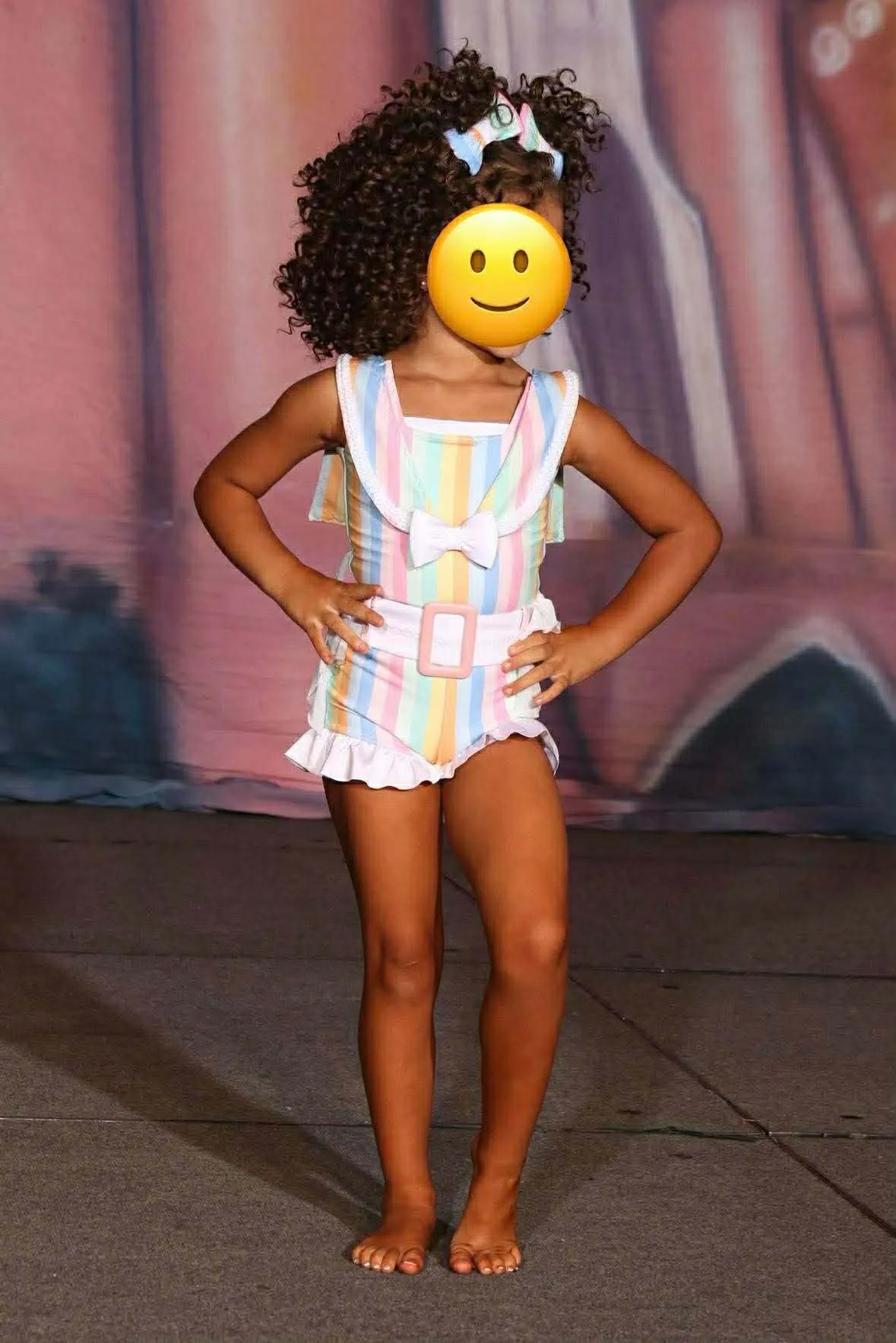 2/4 Pastel Striped Dollhouse Swim- Kristen Nguyen