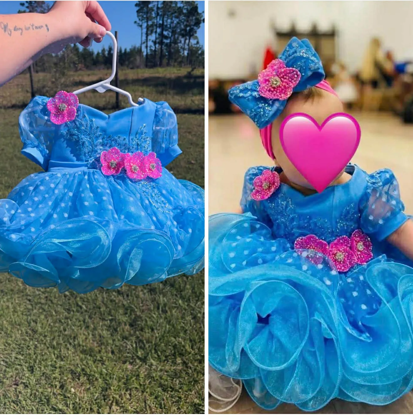 6/9m Blue and Pink Semi Glitz- Fallon Hackett