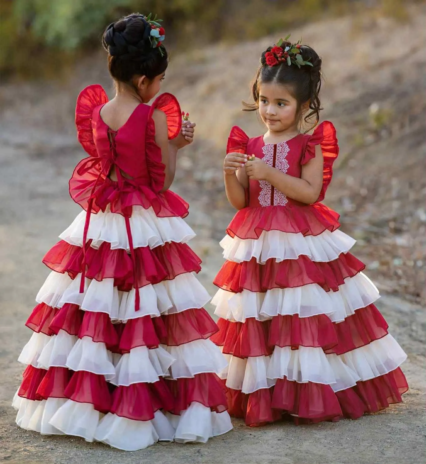 Dollcake Red and White Dress size 6- Angela Saavedra