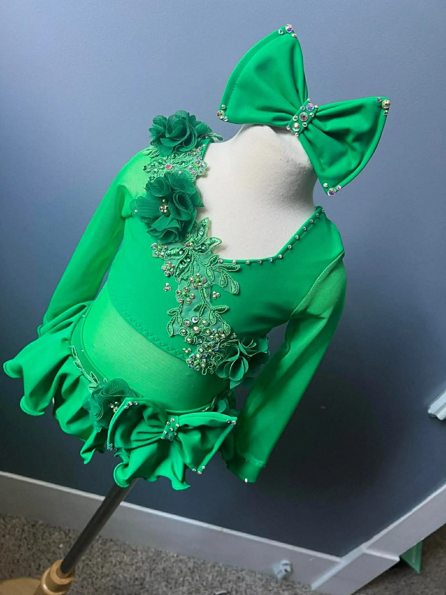 12/2 Emerald Boo Bear Semi Glitz Swim- Emily Rogers