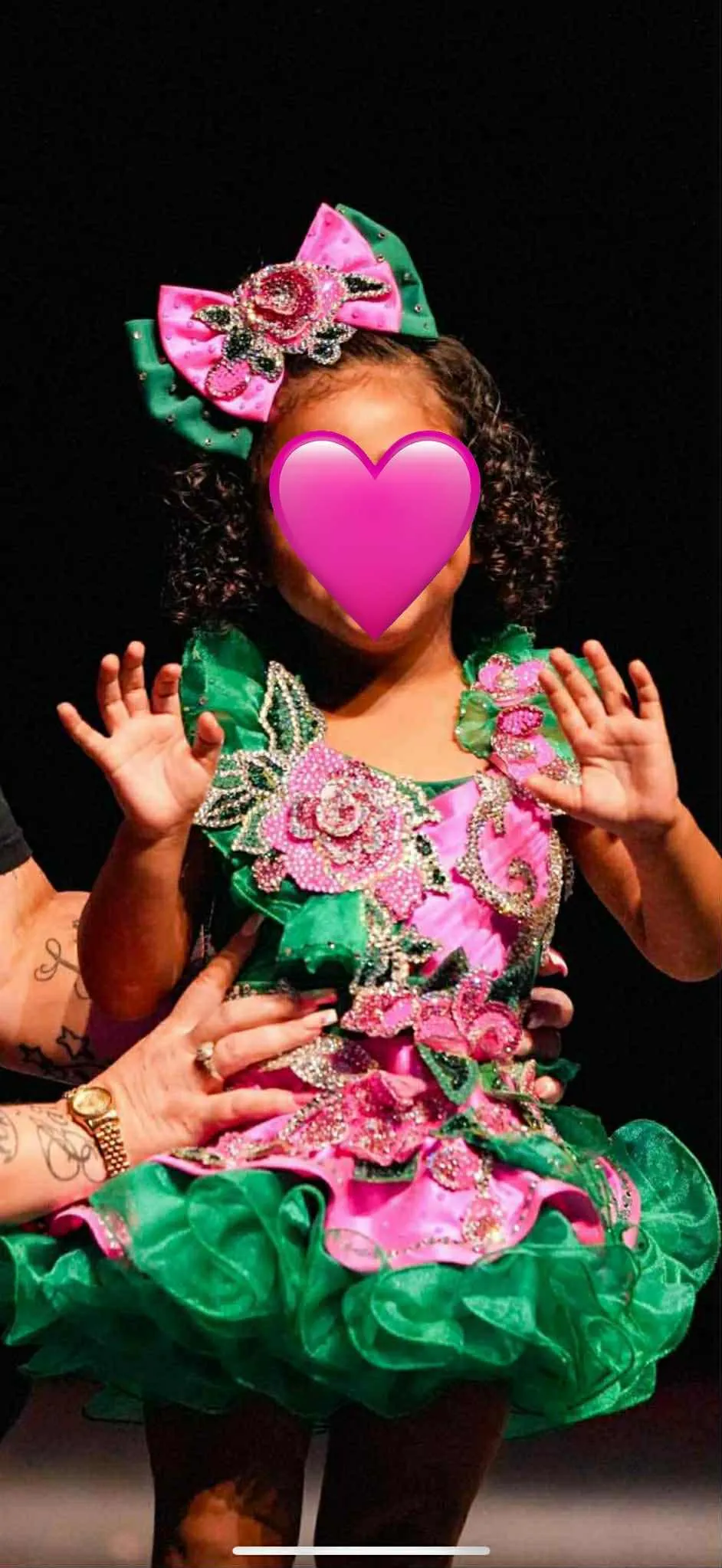 12/2 Pink and Green Shuggy Dress- Gracee Morris