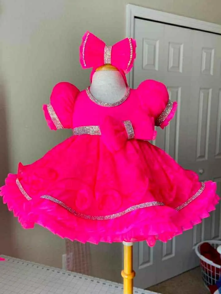 9/18m Hot Pink Dollhouse Dress-Skye Moylan