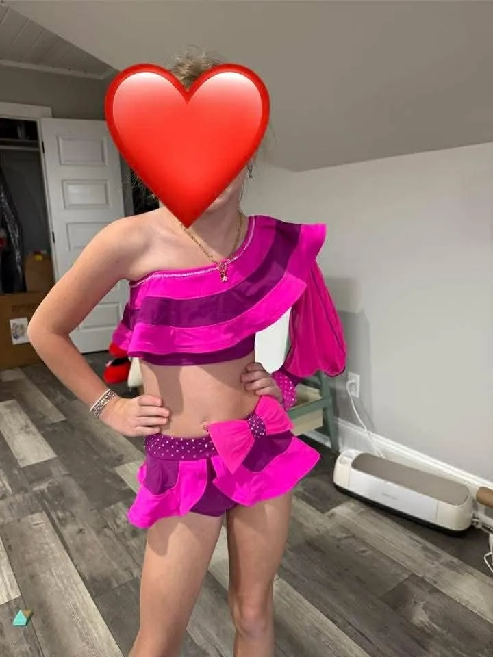 5/7 Toni O Semi Glitz Purple and Pink Swim- K.B.