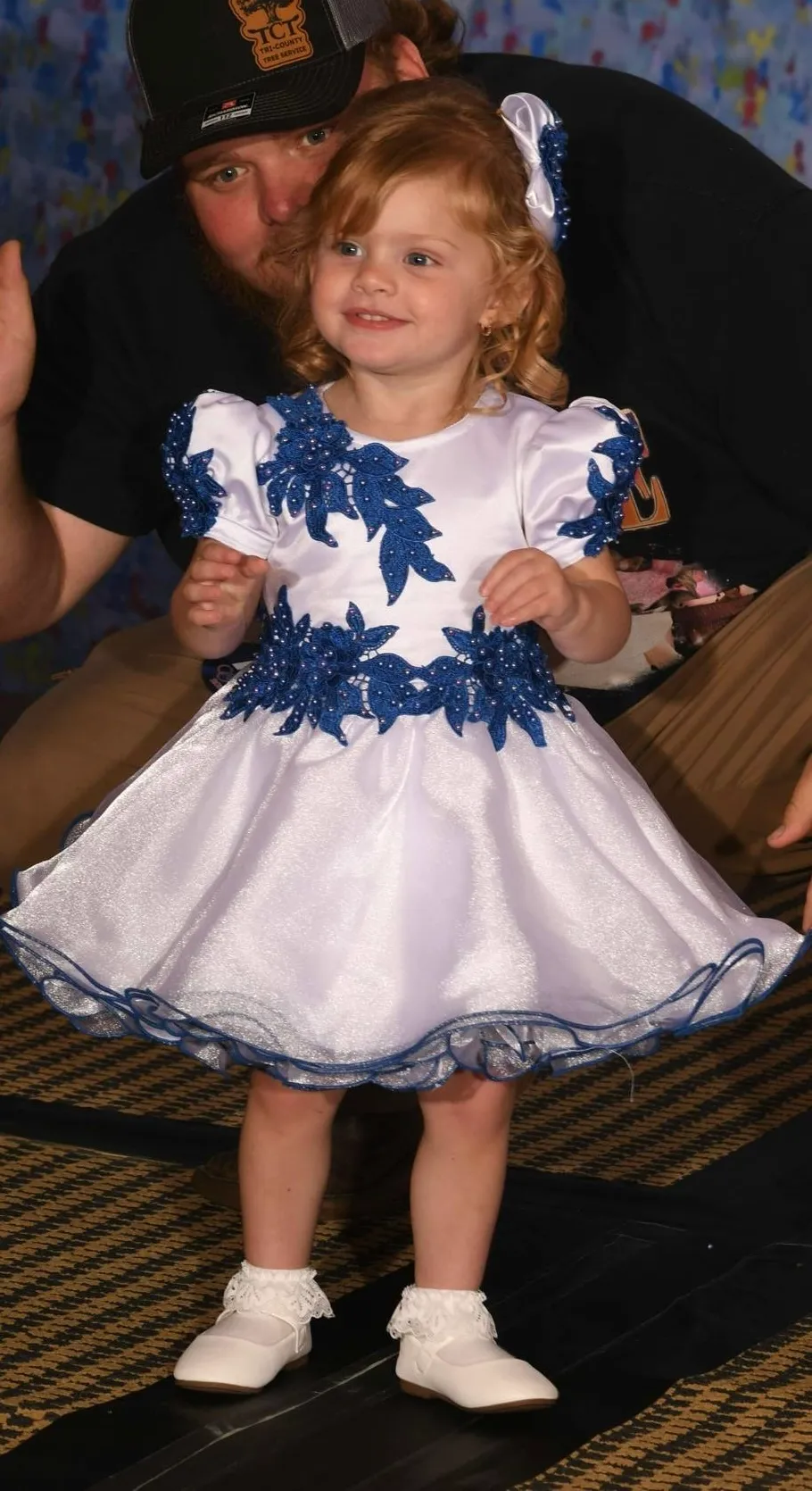 18/3-2/4 Cris Natural White and Blue Dress-Kara Vaughn