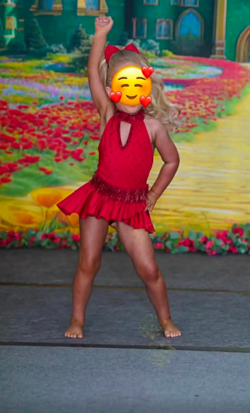 3/5 Red Glitz Swim- Fallon Hackett