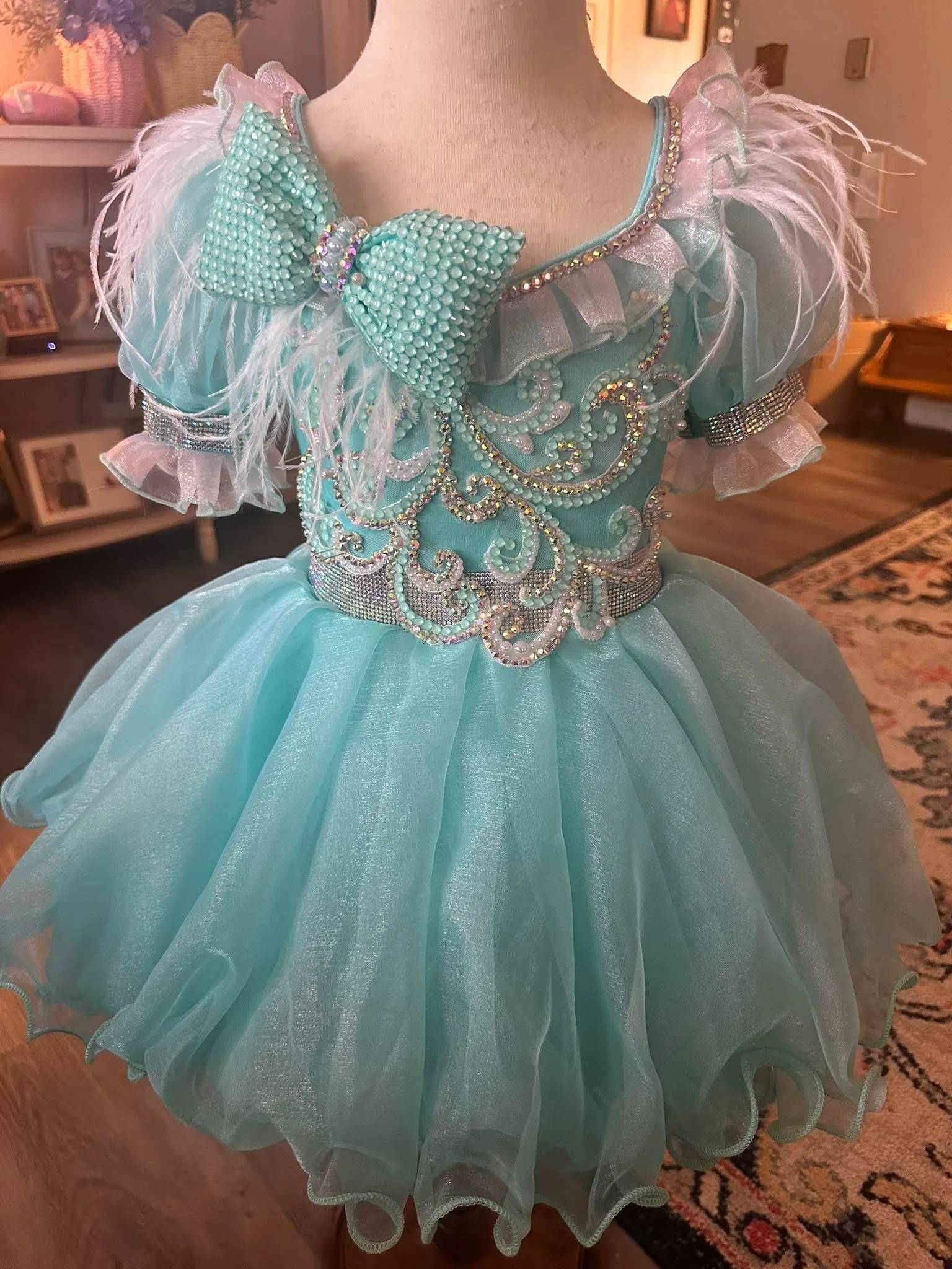 2/4 Tiffany Blue Glitz Dress