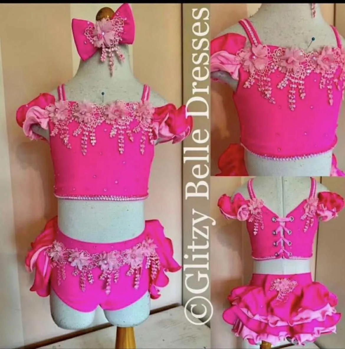 2/4 Hot Pink Glitzy Belle Swim- Kara Vaughn