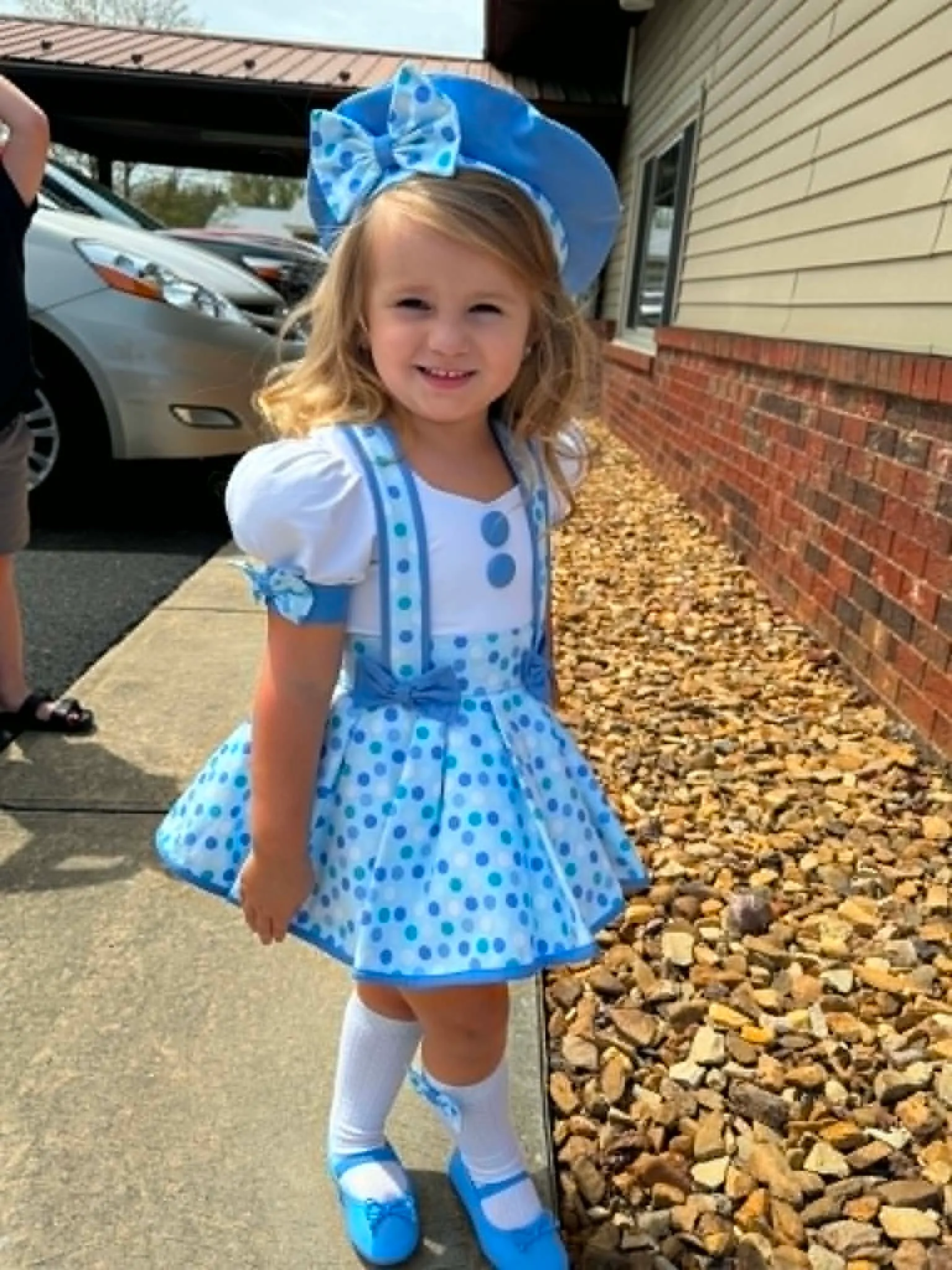 2/4 Blue/White Dots Boo Bear Casual- Katie Clodfelter