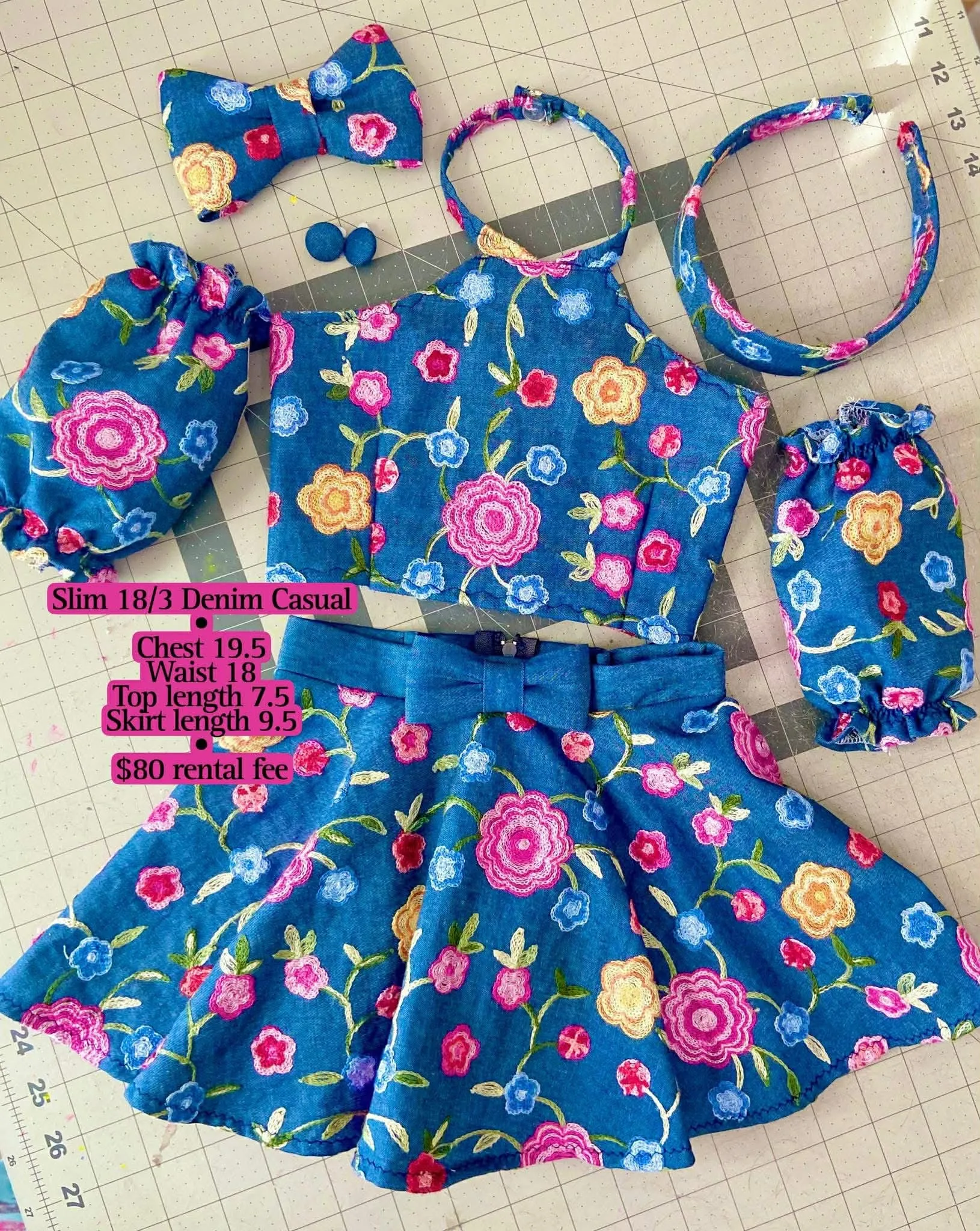18/3 2/4 Dollhouse Floral Denim Casual - Skye Moylan