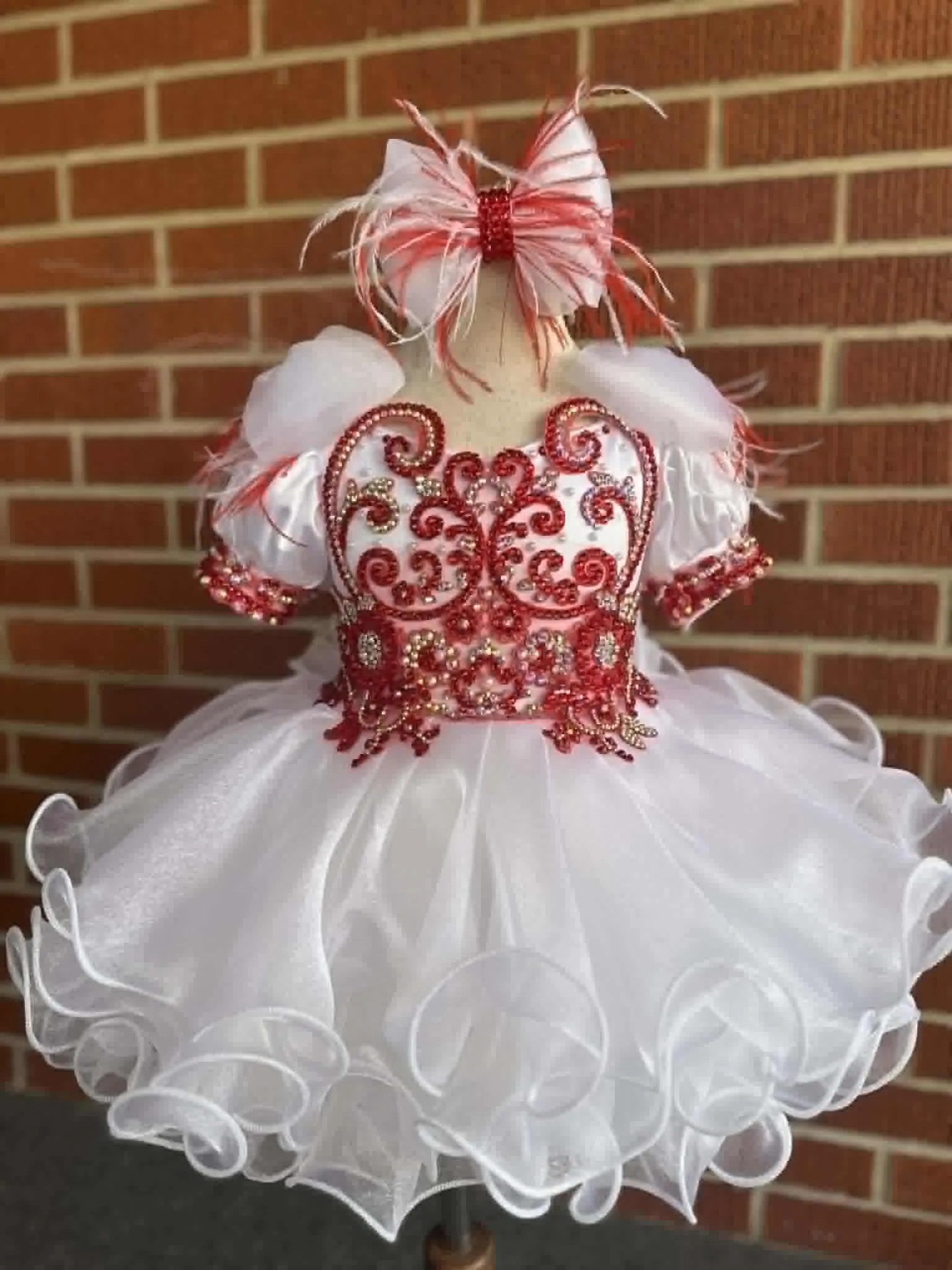 12/2 White and Red Brianna Glitz- Gracee Morris