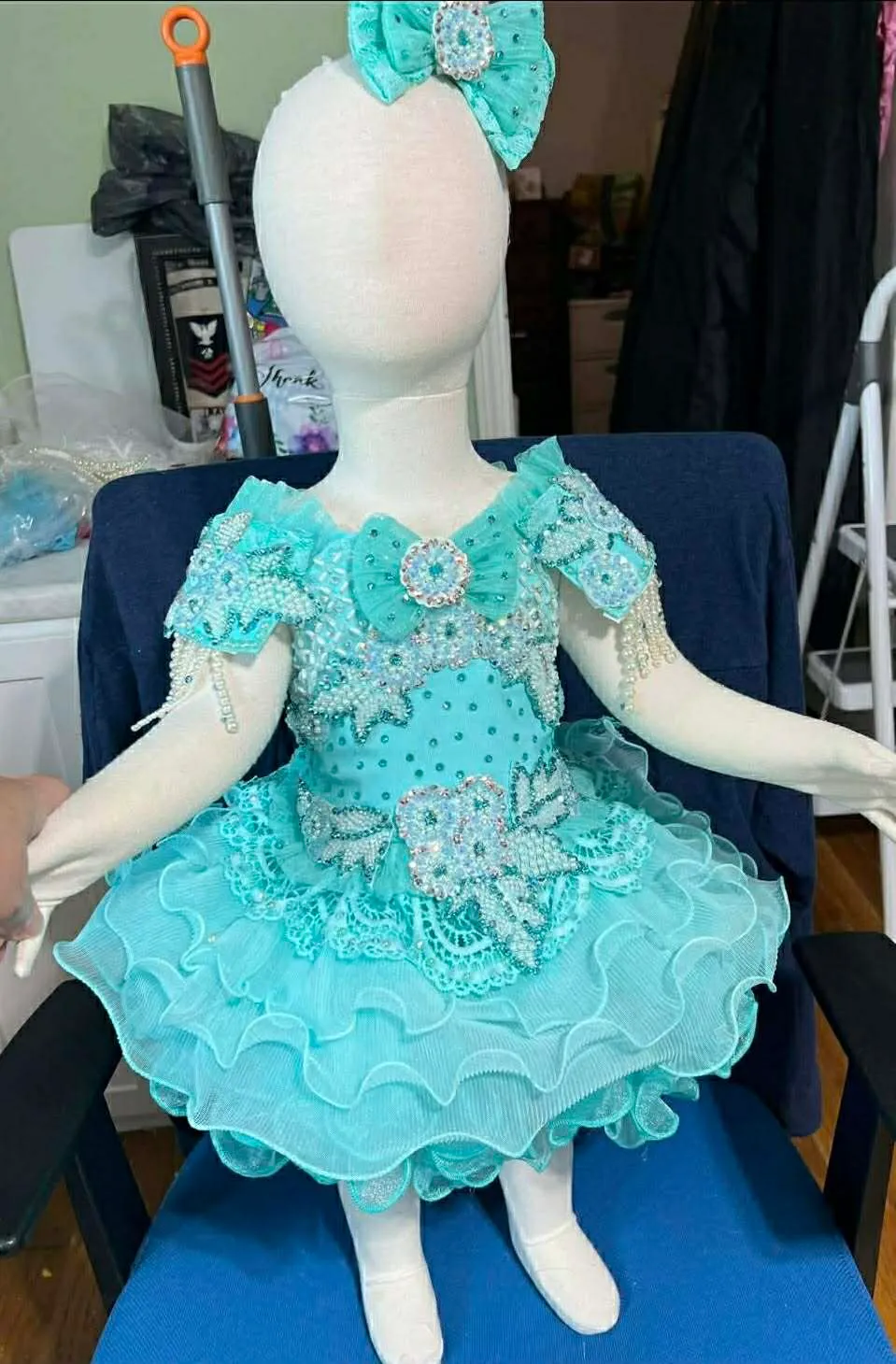 9/12 Sandra Parker Aqua Glitz Dress - Emily Rogers