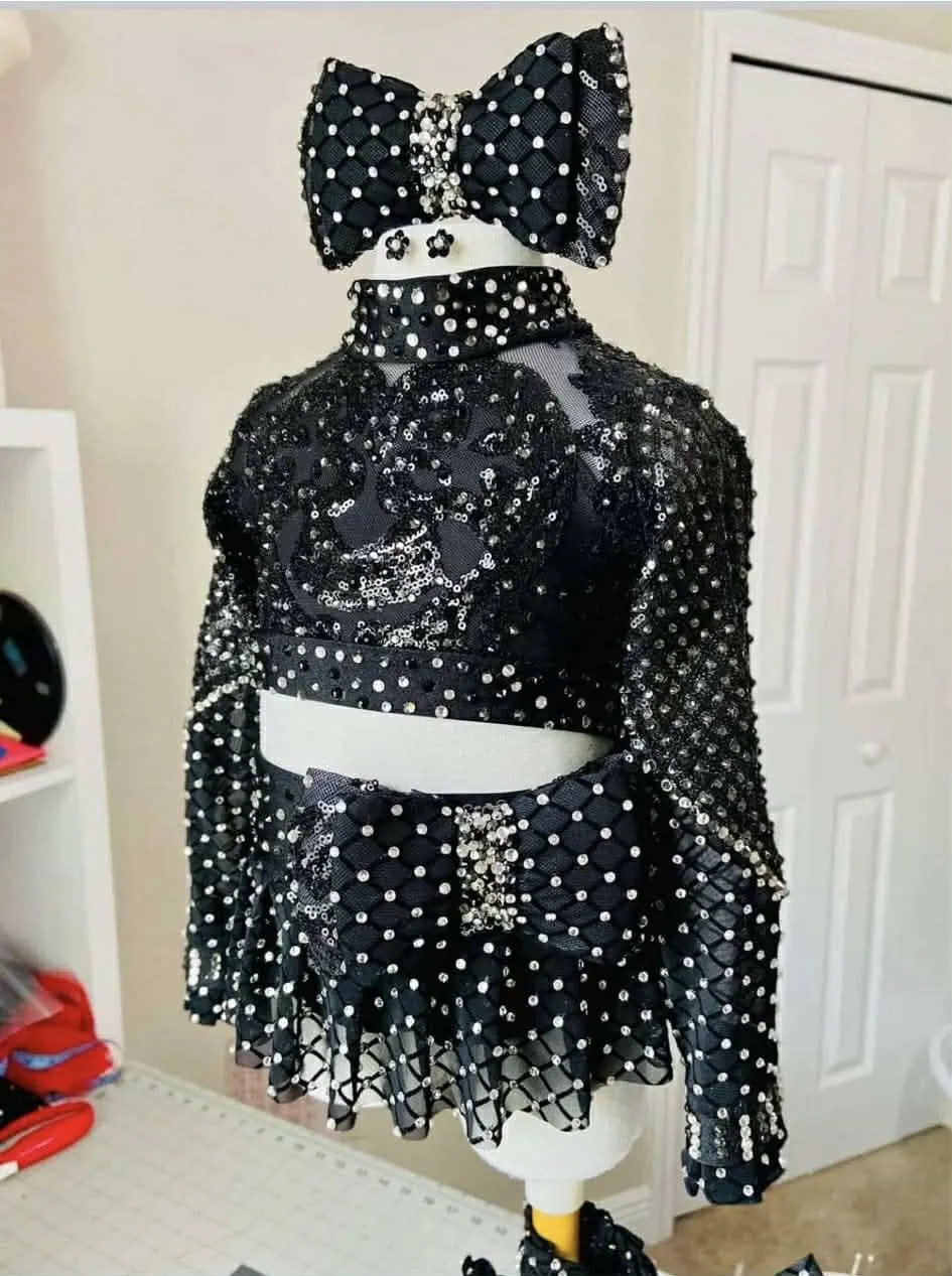 18/3 Black Glitz Dollhouse Swim- Anna Baker